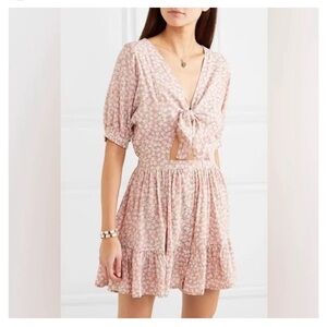 Faithfull the Brand Pink Floral Dress size Large Flowy and Flirty